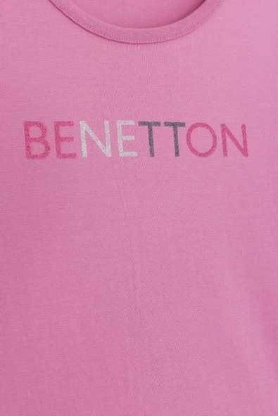 United Colors of Benetton Kız Çocuk  BNT-G23332 Uzun Kollu Tshirt Gül Kurusu - 3