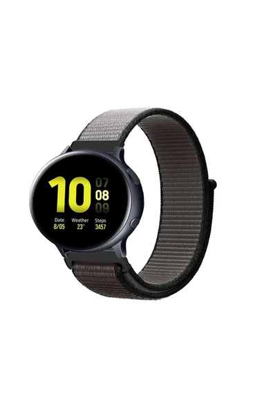 KRETON KRETON Samsung Galaxy Watch Active 2 40mm/44mm Uyumlu Spor Kumaş Desenli Cırt Cırtlı Kordon Kayış - Resim 9