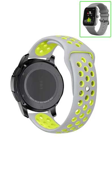 KRETON KRETON Amazfit GTS-GTS2-GTS2E-GTS3-GTS4 Uyumlu Kordon Yumuşak Dokulu Delikli Desenli Silikon Kayış - Resim 5