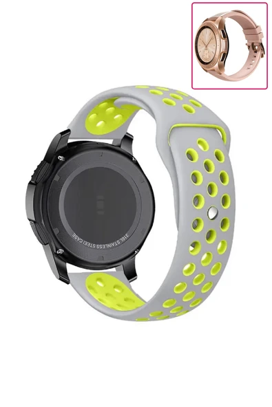 KRETON KRETON Samsung Galaxy Watch 42mm Uyumlu Kordon Yumuşak Dokulu Delikli Desenli Silikon Kayış - Resim 8