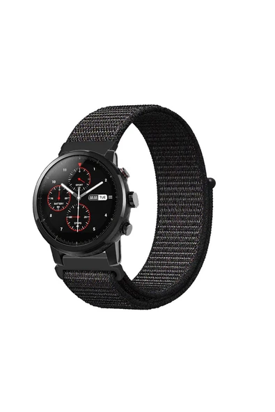 KRETON KRETON Amazfit Pace 2 Stratos Uyumlu Spor Kumaş Desenli Cırt Cırtlı Kordon Kayış - Resim 7