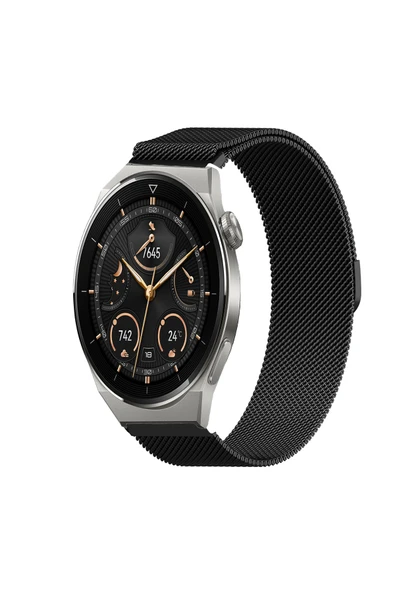 KRETON KRETON Huawei Watch Gt3 Pro 46mm Uyumlu Kordon Hasır Metal Örgü Tarz Mıknatıslı Milano Kayış ürün görseli