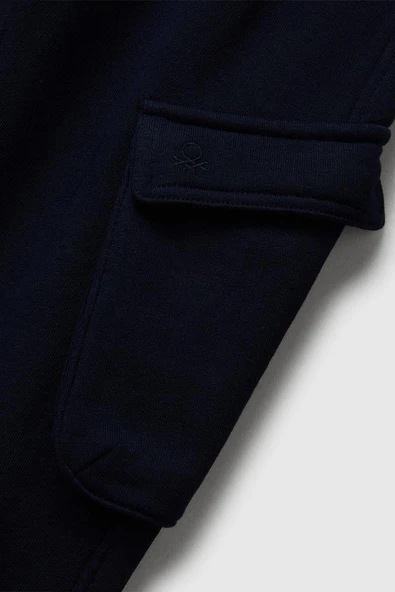 United Colors of Benetton Erkek Çocuk 3J68CF06I-25K Kargo Eşofman Altı Lacivert - Resim 3