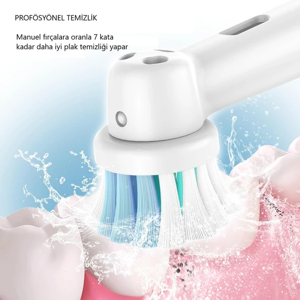 Soft Bristles Oral-B Uyumlu Yedek Diş Fırçası Başlıkları 4 Lü - Resim 6