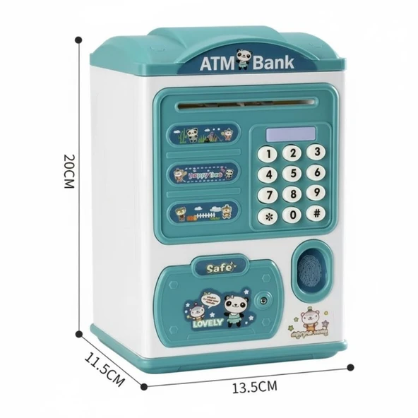 Dijital Şifreli Kasa Kumbara Mini Atm Parmak İzi Görünüm - Resim 2