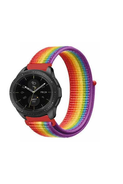 KRETON KRETON Samsung Galaxy Watch 42mm Uyumlu Spor Kumaş Desenli Cırt Cırtlı Kordon Kayış - Resim 7
