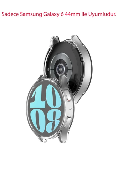 KRETON KRETON Samsung Galaxy Watch 6 44mm Uyumlu Kasa ve Ekran Koruyucu 360 Tam Koruma Silikon Kılıf - Resim 9