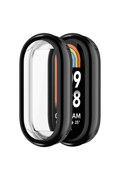 KRETON KRETON Xiaomi Mi Band 8 Ile Uyumlu Kasa Ve Ekran Koruyucu 360 Tam Koruma Silikon Kılıf - Resim 3