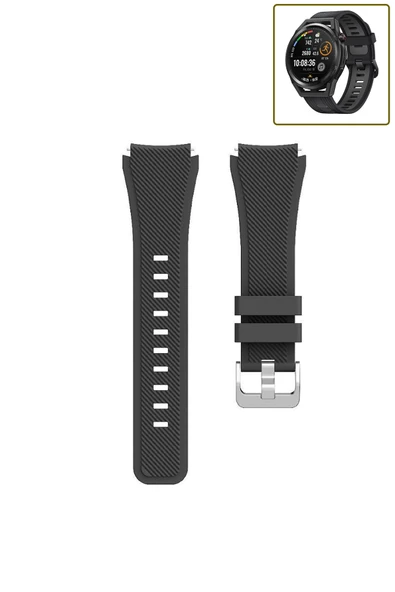 KRETON KRETON Huawei Watch Gt Runner Akıllı Saat Uyumlu Tırtık Desenli Silikon Kordon Kayış - Resim 11