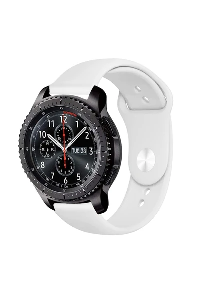 KRETON KRETON Samsung Gear S3 Frontier Uyumlu Koyu Yeşil Kordon Yumuşak Dokulu Silikon Kayış - Resim 5