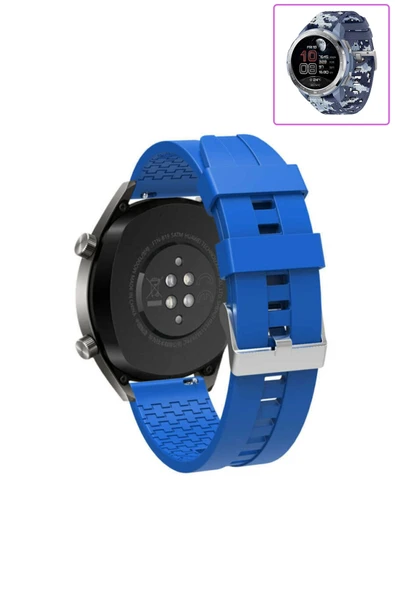 KRETON KRETON Honor Watch GS Pro Akıllı Saat Ile Uyumlu Tokalı Siyah Silikon Kordon Kayış - Resim 2
