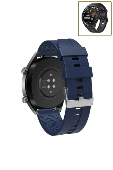 KRETON KRETON Huawei Watch Gt Runner Akıllı Saat Ile Uyumlu Kaliteli Tokalı Siyah Silikon Kordon Kayış - Resim 2