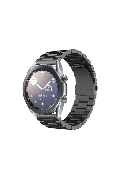 KRETON KRETON Samsung Galaxy Watch 3 41mm Uyumlu SİYAH Kordon Baklava Model Paslanmaz Çelik Metal Kayış ürün görseli