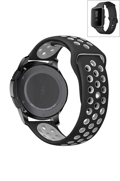 KRETON KRETON Amazfit BİP-BİPU-BİPS-BİP LİTE-BİPUPRO-BİP3 Uyumlu Kordon Yumuşak Dokulu Delikli Silikon Kayış - Resim 2