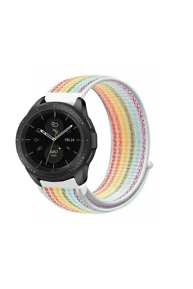 KRETON KRETON Samsung Galaxy Watch 42mm Uyumlu Spor Kumaş Desenli Cırt Cırtlı Kordon Kayış - Resim 4