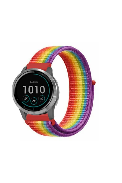 KRETON KRETON Garmin Vivoactive 4 Uyumlu Spor Kumaş Desenli Cırt Cırtlı Kordon Kayış - Resim 8