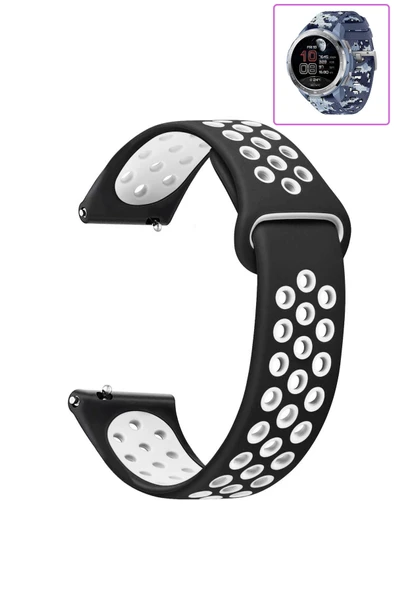 KRETON KRETON Honor Watch Gs Pro Uyumlu Kordon Yumuşak Dokulu Delikli Desenli Silikon Kayış - Resim 4