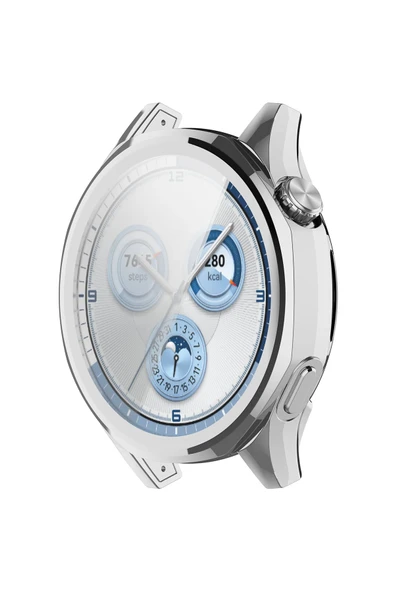 KRETON KRETON Huawei Watch Gt5 46mm ile Uyumlu Kasa Ve Ekran Koruyucu 360 Tam Koruma Silikon Kılıf - Resim 4