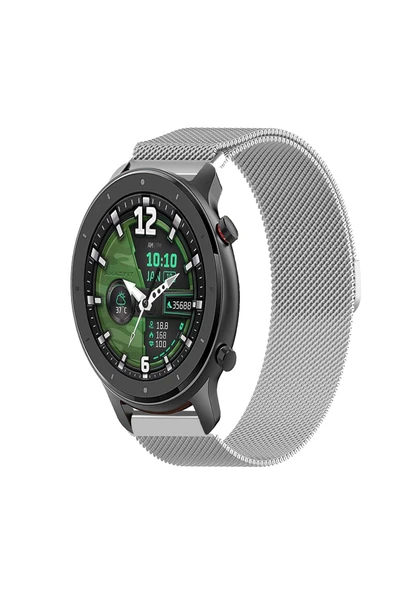 KRETON KRETON Amazfit GTR 47mm Uyumlu Kordon Hasır Metal Örgü Tarz Mıknatıslı Milano Kayış ürün görseli