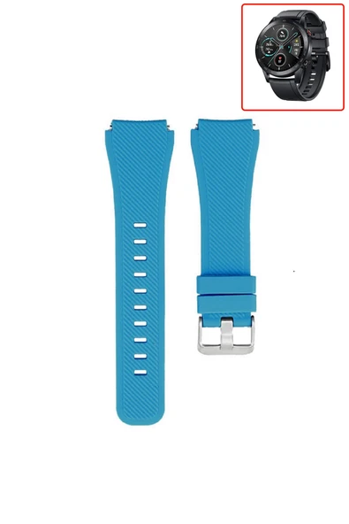 KRETON KRETON Honor Magic Watch 2 46mm Akıllı Saat Uyumlu Tırtık Desenli Silikon Kordon Kayış - Resim 7