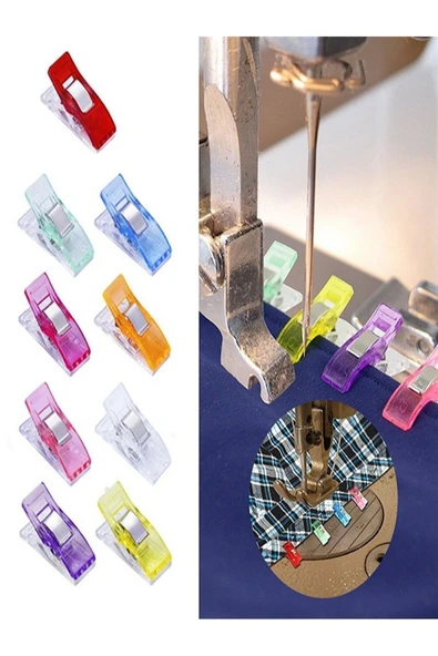 sewking SingerBeko  Kumaş Kağıt Gibi Tüm Malzemeleri Sıkıştırmak Için Kaliteli Içi Çelik Olan 50 Adet Mandal - Resim 5