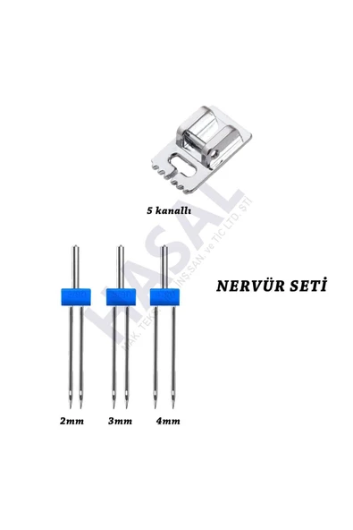 HasalMakine Nervür Yapım Seti (5 kanallı ayak ve 2,3,4mm çift iğne) ürün görseli