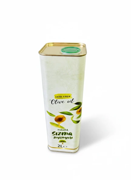 2 Lt Baskılı 24 Adet Boş Zeytinyağ - Yağ Tenekesi Kapaklı - 3