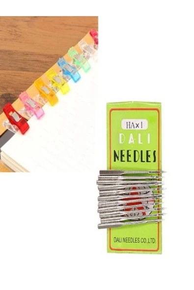 Bluemix Dikiş Nakış Plastik Klips Tutucu Mandal (renkli 10 Adet)- Dali Ev Tipi Makine Iğnesi 14/90 10 Adet - Resim 3