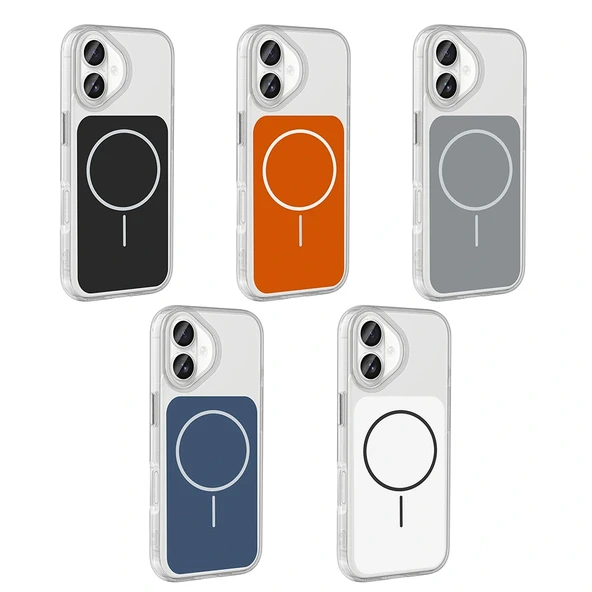 Apple iPhone 17 Kılıf M-Safe Şarj Özellikli Metal Buton Tasarımlı Zore İkonik Sert Silikon Kapak - 12