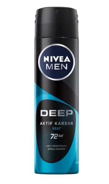 Nivea Men Deodorant Deep Beat Aktif Karbon Erkek Sprey 150 ml