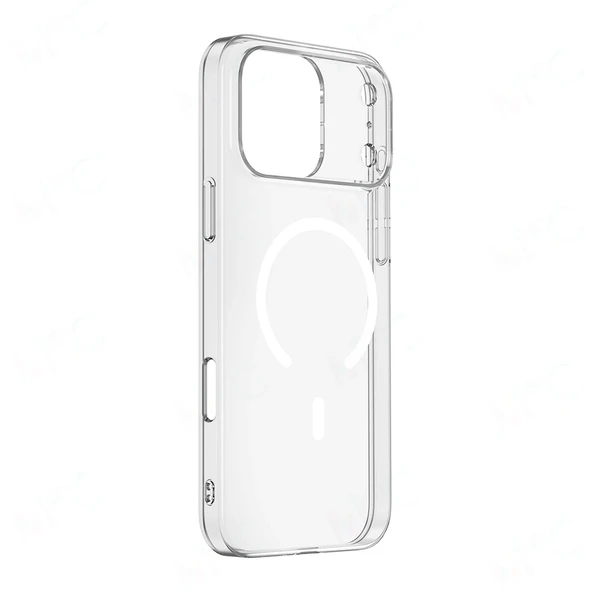 iPhone 17 Pro Max Kılıf IC Çipli M-Safe Şarj Özellikli Şeffaf Kamera Çerçeveli Toledo Kapak - Resim 2
