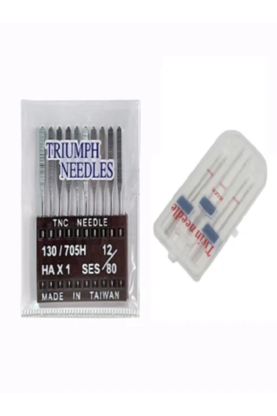 SİNGER Dikiş Makine Iğnesi (12-14-16 Numara 30 Adet) Normal Iğne Ve 2mm-3mm-4mm Çift Iğne 3 Adet Gelecektir - Resim 2