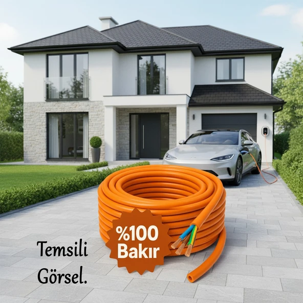%100 Bakır 3x2.5 mm Seyyar 10 Metre Uzatma Kablosu Çok Telli Elektrik Kontrol Kalem Dişi Erkek Fiş - Resim 8