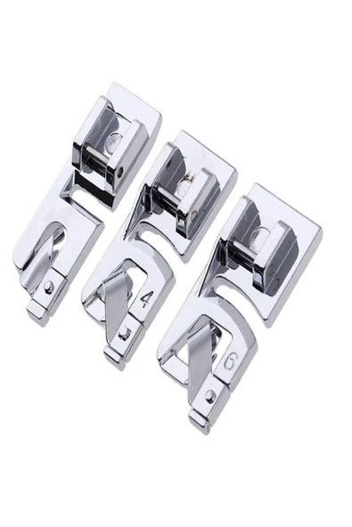 Singer Safety Metal Singer Beko Zetina Uyumlu Janome Bindallı Kıvırma Ayak Takımı 3mm-4mm-6mm - Resim 4