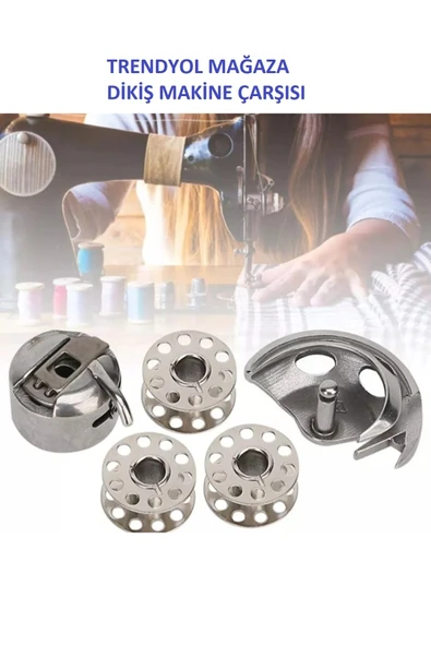 singer pfaff Dikiş Makine Çarşısı Singer Zetina Janome Beko Makinesi Mekik Çaganoz Ve 5 Adet Masura Set - Resim 3