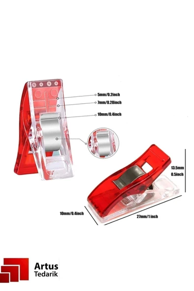 DİKİŞ MAKİNA ÇARŞISI Dikiş Nakış Kumaş Kağıt Sıkıştırma Mandalı (kumaşlarınızı Rahatça Skıştırın) 10 Adet Fiyatıdır. - Resim 2