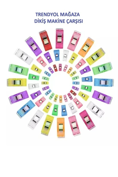 Bluemix Dikiş Makine Çarşısı Singer Beko Zetina Bındallı Janome 32 Adet Renkli Kumaş Mandalları (32 Adet) - Resim 2