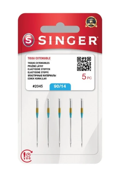 SİNGER Ev Tipi Dikiş Makinesi Jarse Penye Iğnesi 14 Numara 2045-90/14 ürün görseli