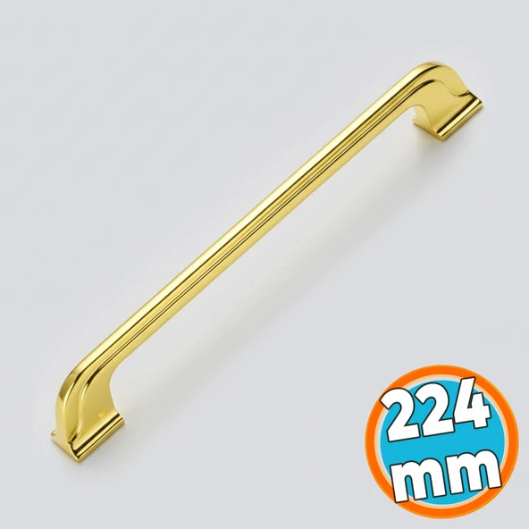 Mobilya Mutfak Dolabı Çekmece Dolap Kulpu Kulbu Metal Kulpları Gold Altın (224 MM - 22.4 CM) ürün görseli