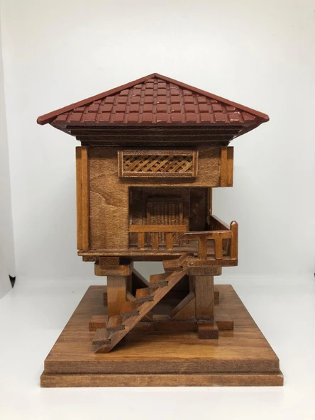 Lebron El Yapımı Ahşap Serender Bordo Çatılı ürün görseli 1