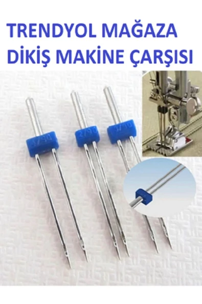 Bluemix Nervür Iğnesi,çift Iğne Singer Zetina (2mm/90-3mm/90-4mm/90) Ve Dali 14 No Normal Dikiş Iğnesi - Resim 3