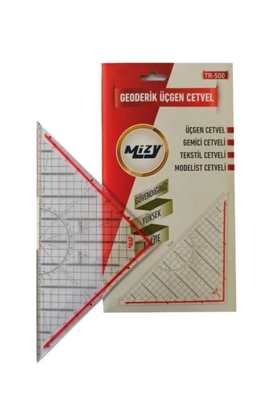 HANER Geoderik Üçgen Cetvel Gemici Cetveli Tekstil Cetveli Modelist Cetveli 32 Cm - Resim 7