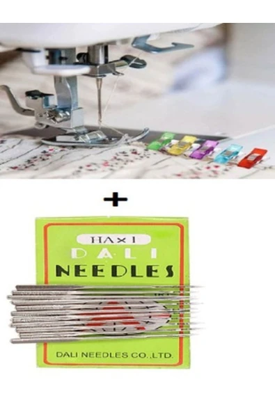 Bluemix Dikiş Nakış Plastik Klips Tutucu Mandal (renkli 10 Adet)- Dali Ev Tipi Makine Iğnesi 14/90 10 Adet - Resim 6