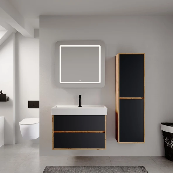 Denko Forever 80 cm (Antrasit) Banyo Dolabı Takımı ve Boy Dolabı ürün görseli