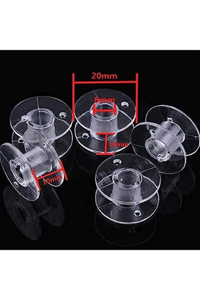 ecodikis Ev Tipi Plastik Masura 25li Kutu Şeffaf (Singer Beko Janome) - Resim 2