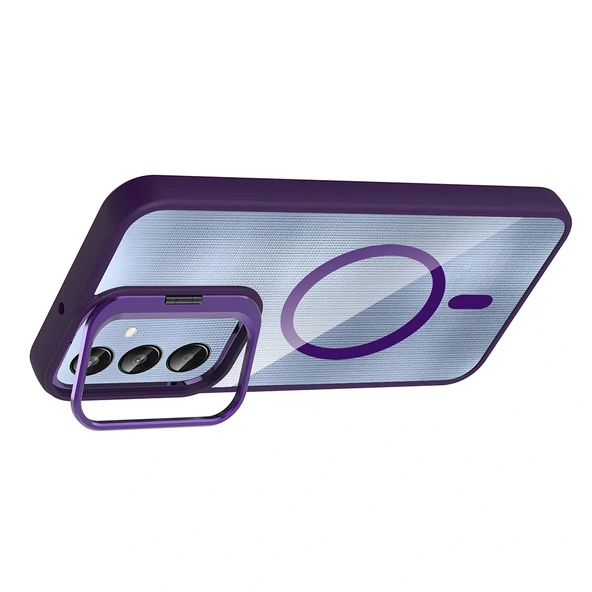 Galaxy A56 Kılıf Standlı ve Kamera Lens Hediyeli Zore Etro Kapak - Resim 7