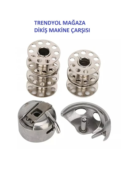 singer pfaff Dikiş Makine Çarşısı Singer Zetina Janome Beko Makinesi Mekik Çaganoz Ve 5 Adet Masura Set - Resim 2