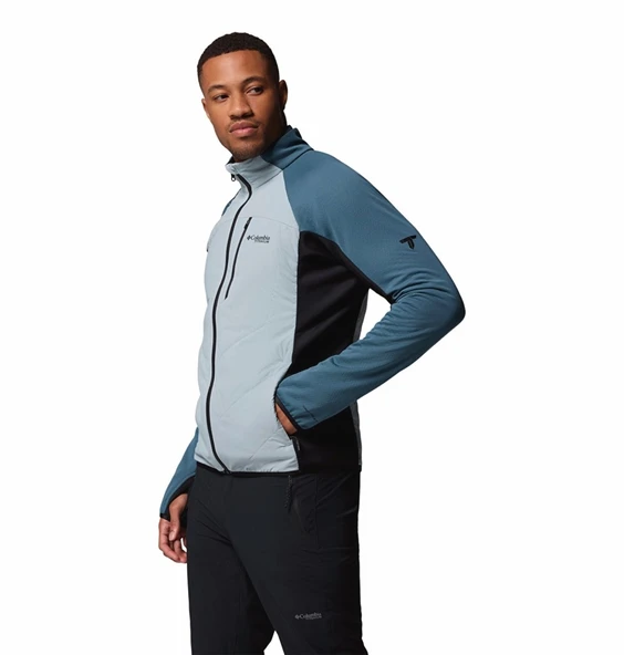 Columbia Arctic Crest™ Hybrid Full Zip Mavi Erkek Uzun Kollu T-Shirt AE3907-461 - Resim 3