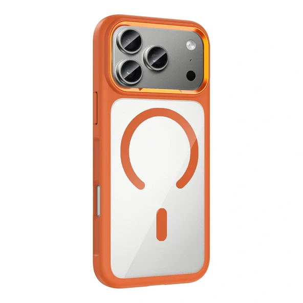 Apple iPhone 17 Pro Max Kılıf M-Safe Şarj Özellikli Metal Kamera Çerçeveli Zore Tiko Kapak - 5