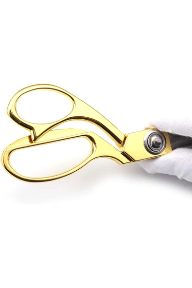 Janissary Kumaş, Deri, Kot Kesim 21cm Altın Sarısı Profesyonel Terzi Makası - Resim 5